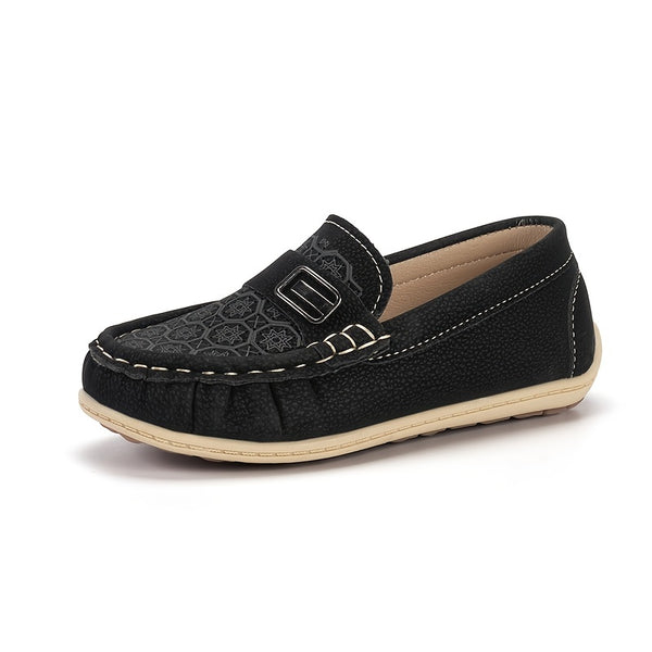 Toddler Kids Slip-On Loafers, Geometric Pattern Soft Sole Anti Skid Moccasin Shoes