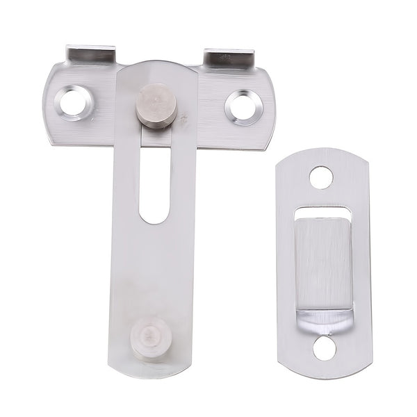 1pc Household Stainless Steel Gate Hasp Latches Sliding Door Lock With Screws Hardware Kit, Thickened Anti-theft Lock Buckle