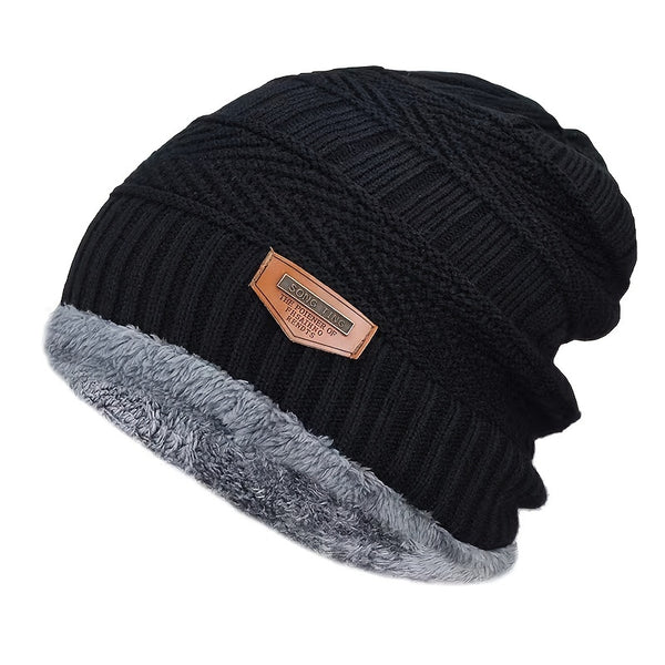 Winter Fleece Beanie Hat, Knit Hat Thick Fleece Winter Breathable Hat Skull Cap For Men & Women