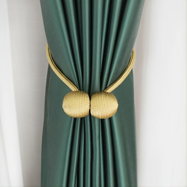 1pc Magnetic Curtain Tieback, Braided Rope Magnetic Buckle For Holding Curtains & Drapes, Simple & Elegant Home Decor