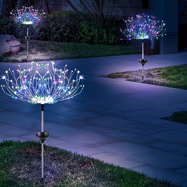 1pc Solar Fireworks Lights, Led Colored Lights, Outdoor Garden Lights, Yard Decorative Lights, Garden Landscape Lights, Lawn Lights