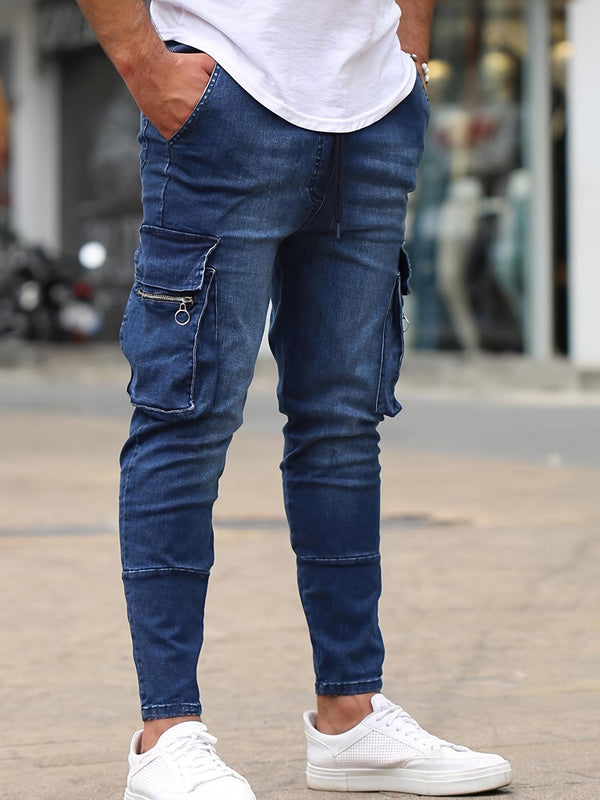 Men's High Stretch Solid Color Slim Jeans