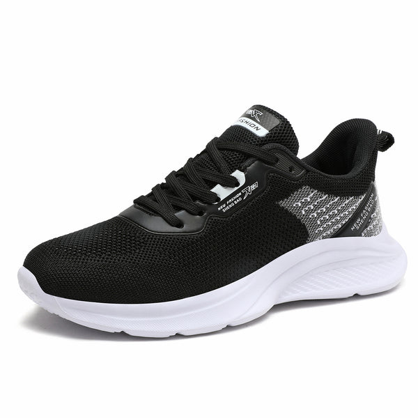 Black & White Lightweight Sneakers, Breathable Running & Gym Sneakers, Women's Active Footwear