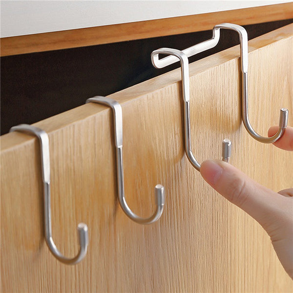 Silver Stainless Steel Non-porous Multipurpose Double S Hook, Hook Hanger For Kitchen Bathroom Bedroom