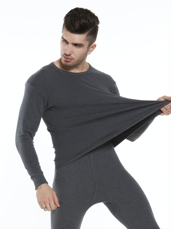 Men's Fleece Thermal Underwear Set, Base Layer Sets For Winter