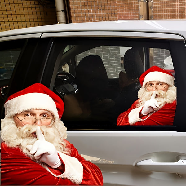 Santa Car Stickers Merry Christmas Decorations For Car Decals Gifts