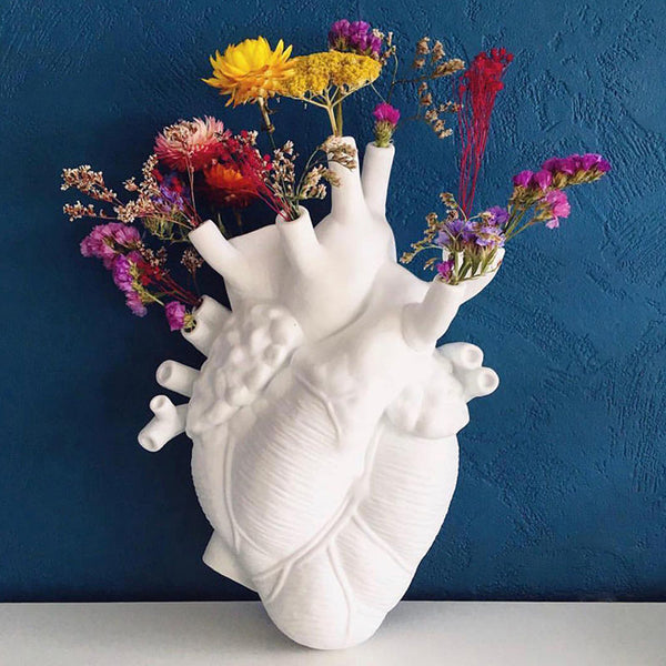 Vase In The Shape Of Human Heart, Home Decoration, Desktop Art Craft Ornament, Exquisite And High-end Indoor Vase, Organ Design Flower Container