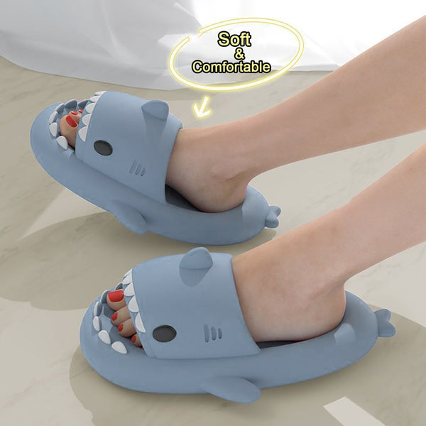 Cute Soft And Comfortable Shark Slippers, Summer Open Toe Bathroom Pool Massage Slippers