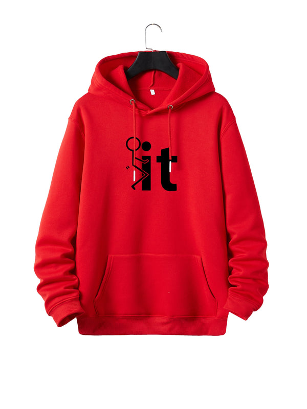 Plus Size Men's Alphabet Graphic Hoodie For Big And Tall Guys