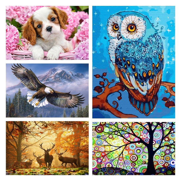 1 Set Of 5D DIY Diamond Painting, 11.8inch*7.9inch/30cm*20cm, Mosaic Cartoon Animal Pattern, Round Faux Diamonds, Full Faux Diamonds