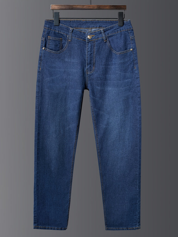 Men's High-waist Straight Jeans For Big And Tall Guys, Plus Size