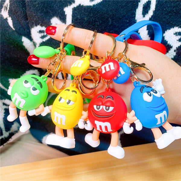 Web Celebrity Hot Style Key Chains Cute M Bean Cartoon Keychain Children 's Surprise Birthday Gift Accessories Keyring Face