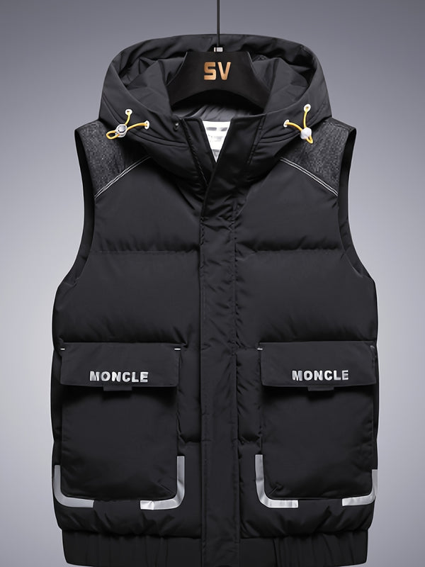 Men's Zip Up Padded Winter Vest, Puffer Vest Jacket For Big And Tall Guys Plus Size