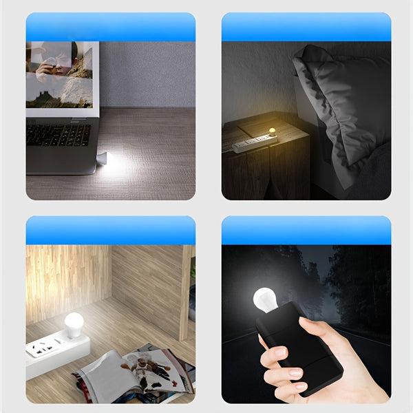 1pc Mini Portable Night Light, USB LED Round Night Lamp For Bedroom, 1.77x0.98inch