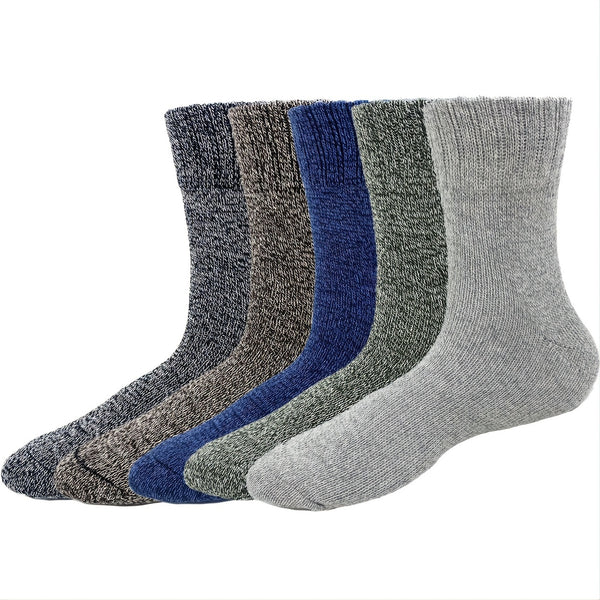 5pairs Men's Cotton Thick Warm Winter Socks For Hiking Or Outdoor Sports