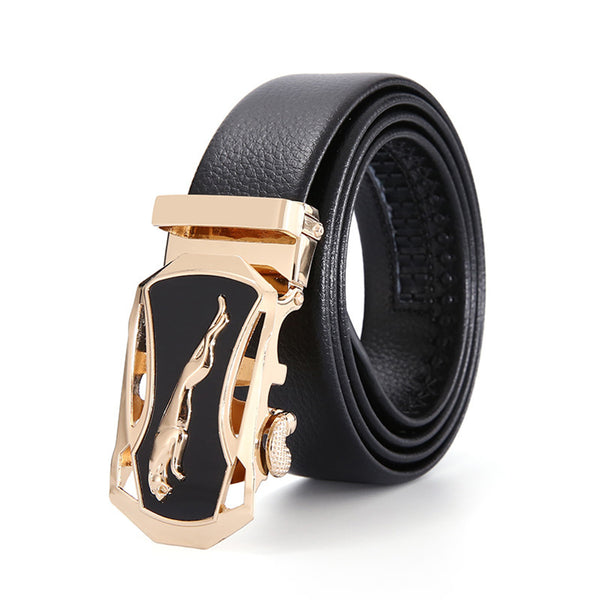 Men's Fashionable Business PU Leather Automatic Buckle Belt