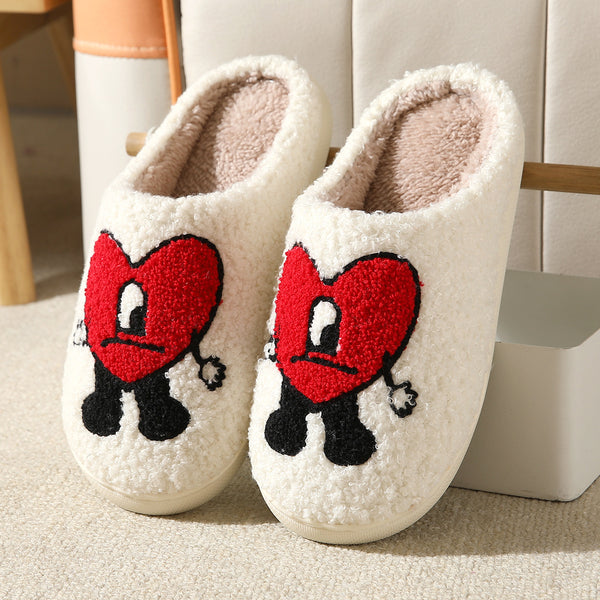 Home Shoes, Indoor Slippers, Cartoon Pattern Anti-slip Plush Bedroom Slippers