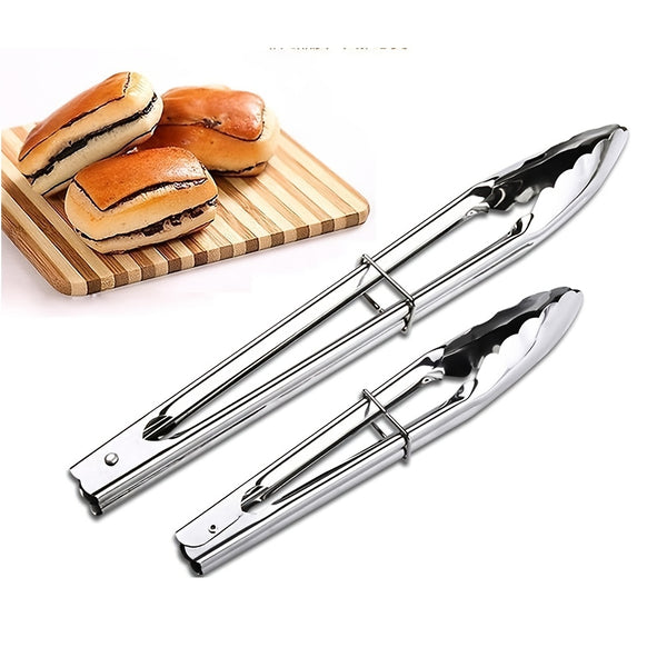 2pcs Barbecue Tongs, Stainless Steel Tongs For BBQ & Kitchen Cooking & Food Serving, Kitchen Cooking Tools