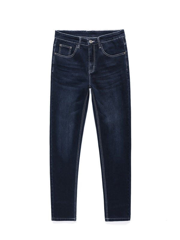 Men's High-waist Stretch Denim Jeans For Big And Tall Guys, Plus Size