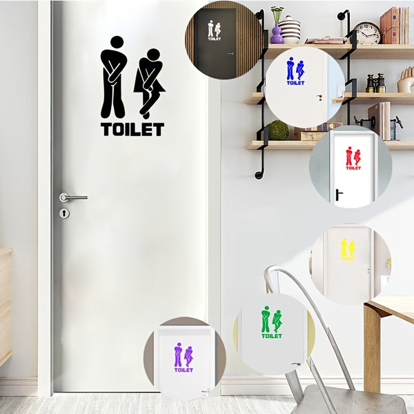 1pc Men And Women Toilet Stickers, Toilet Decorative Wall Stickers