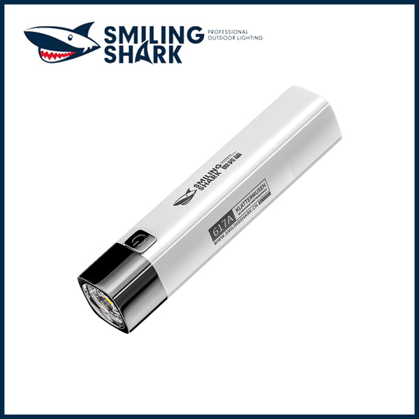 Smiling Shark Flashlight Strong Light Rechargeable Small Portable   Durable  Camping Light