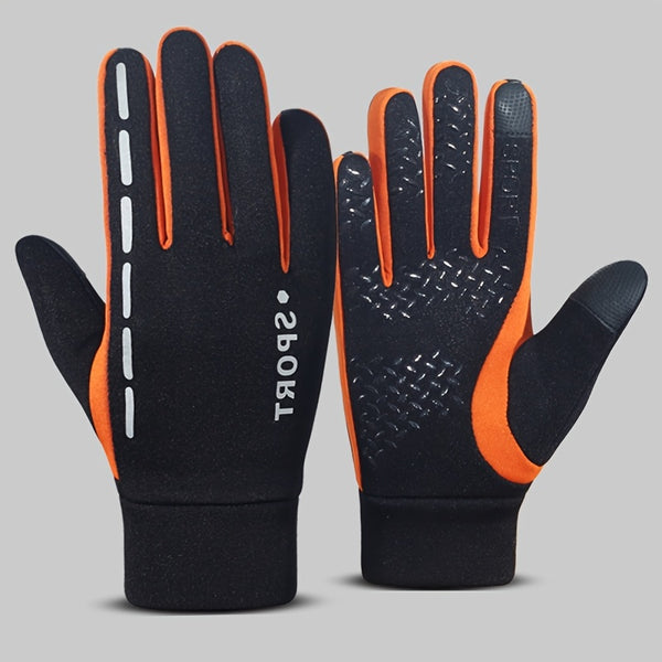 Gloves Men's Winter Sports Touch Screen Thickened Plush Warm Windproof Waterproof Outdoor Cycling Motorcycle Gloves