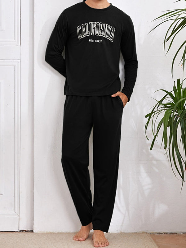 Men's Knitted Crew Neck Pajama Set