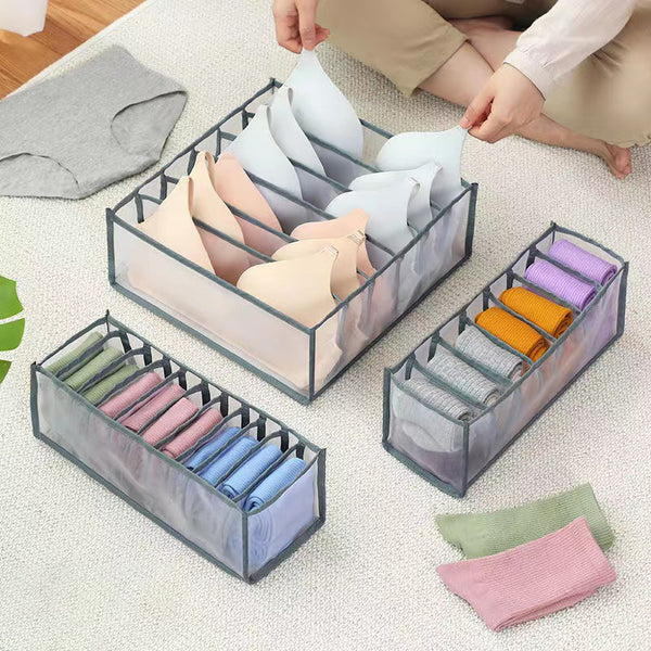 3pcs Underwear Compartment Organizer Socks Underwear Storage Box Drawer Storage Organizer Bag