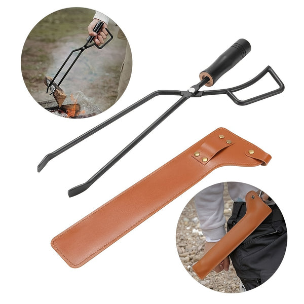 1pc Charcoal Clamp & Fire Tongs Cover, Portable Outdoor Barbecue Tools, Fire Tong For Fireplace, Camping Supplies