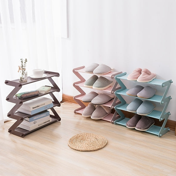 1pc Stylish And Simple Z Shaped Shoe Rack For Bathrooms And Living Rooms