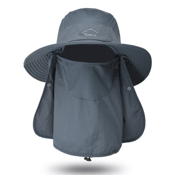 Summer Outdoor Face Mask Wide Brim Bucket Hat