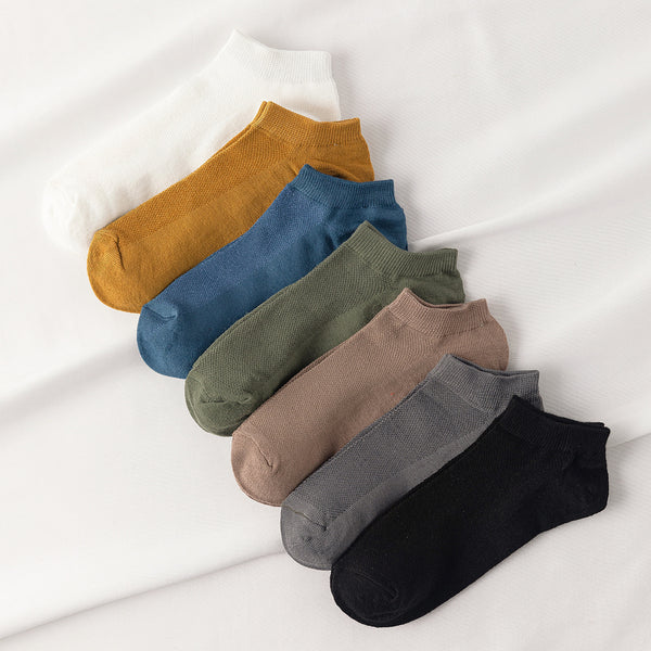 7pairs Men's Breathable Low-cut Socks - Multicolor Set