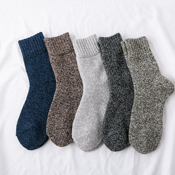 5pairs Men's Warm Thick Socks For Autumn And Winter