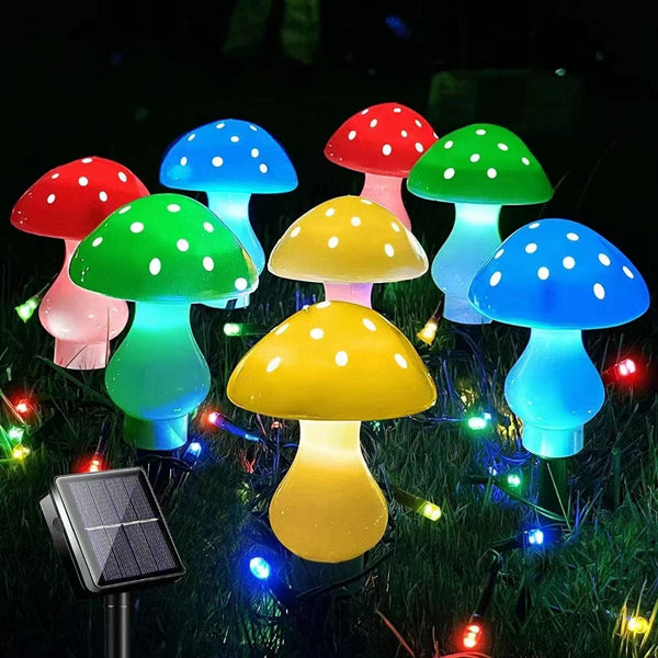 Solar Mushroom Light, Multi-Color Changing LED Outdoor Flowers Garden Courtyard Yard Patio Outside Christmas Holiday Decor