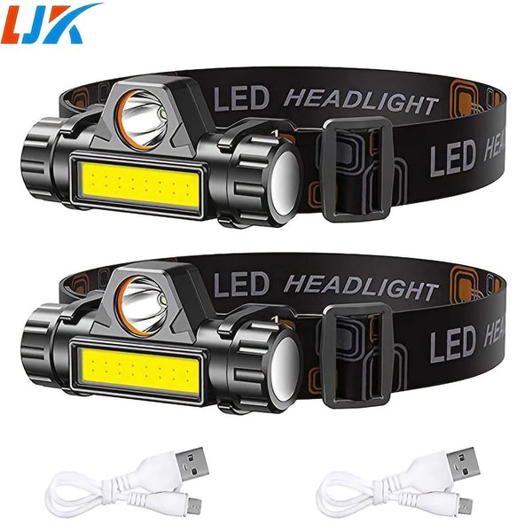 1pc Headlight Glow-in-the-dark Rechargeable Super-Bright Long Range Head-mounted Lithium Electric Handle Outdoor Night Fishing Fishing Light