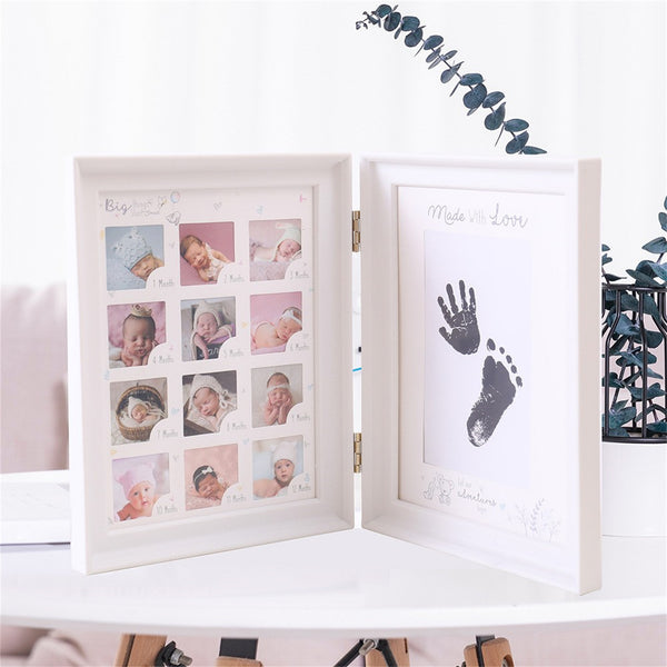 Newborn Hand & Foot Print Mound 100 Days Anniversary Table Filler Photo Frame