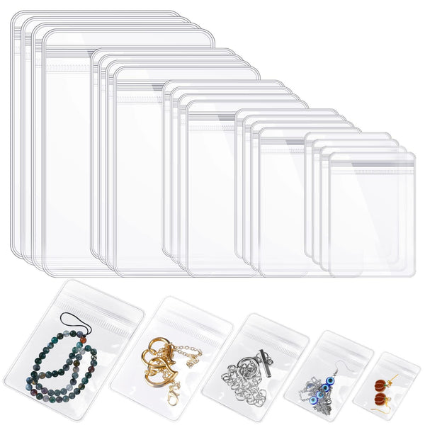 30pcs PVC Transparent Sealed Dustproof Anti-Oxidation Jewelry Storage Bag Antitarnish Plastic Bags For Packaging Jewelry Rings Earrings