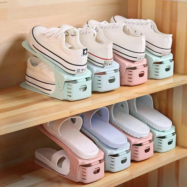 3pcs Adjustable Storage Shoe Rack, Home Shoe Holder, Dormitory Shoe Cabinet Rack, Shoe Storage Rack