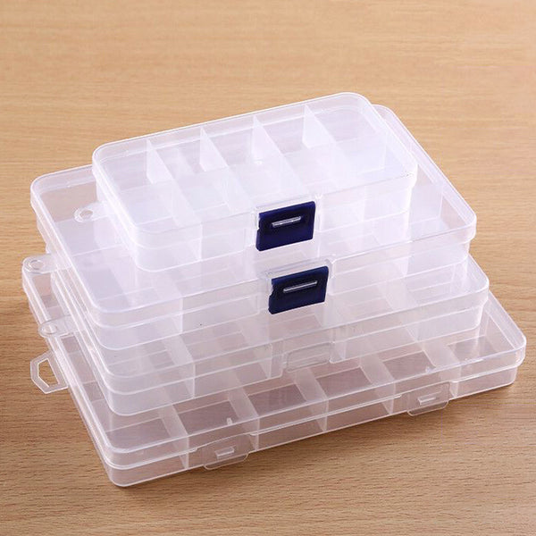 10/15/24 Grids Transparent Jewelry Box Storage Box Plastic Box For Jewelry Beads Earring Fishing Hook Small Accessories Storage Compartments