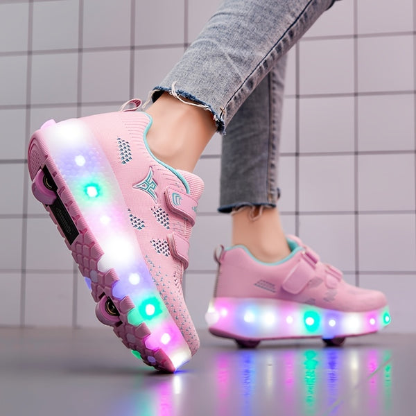 Girls Roller Skates, LED Skateboard Shoes, Sneakers With 2 Wheels, Outdoor Sports Equipment For Boys And Girls Christmas Birthday Gift