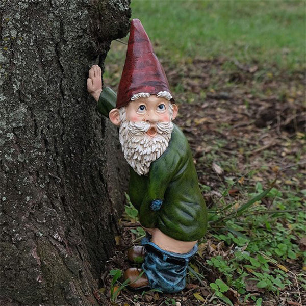 Cartoon Old Man With White Beard, Resin Craft Statue, Garden Dwarf Ornament