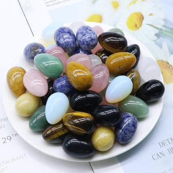 5pcs Egg-shaped Natural Crystal Stone Material Shipped Randomly