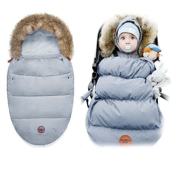 0-3 Years Old Universal Baby Infant Winter Snow Warm Stroller Sleeping Bag Sleeping Bag, Grey Outdoor Thick Warm Stroller Sleeping Blanket