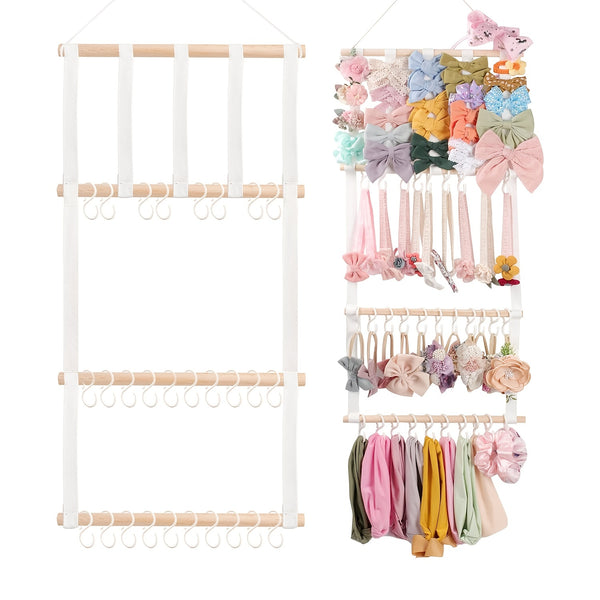 Hair Accessories Hanging Storage Organizer Hair Bows Headbands Holder For Baby Girls Room