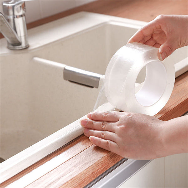 1pc Kitchen And Bathroom Waterproof And Mildew Proof Tape, Kitchen Seam Sealing Strip, Transparent Waterproof Strip, Bathroom Toilet Gap Corner Sticker, Width 1.18inch Length 196.8inch