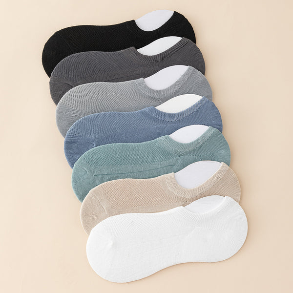 7pairs Men's Breathable Boat Socks - Multicolor Set