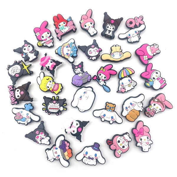 Cute Cartoon Anime Shoe Charms For Clog Sandals Kawaii JIBZ Kids Shoe Decoration Party Birthday Gifts