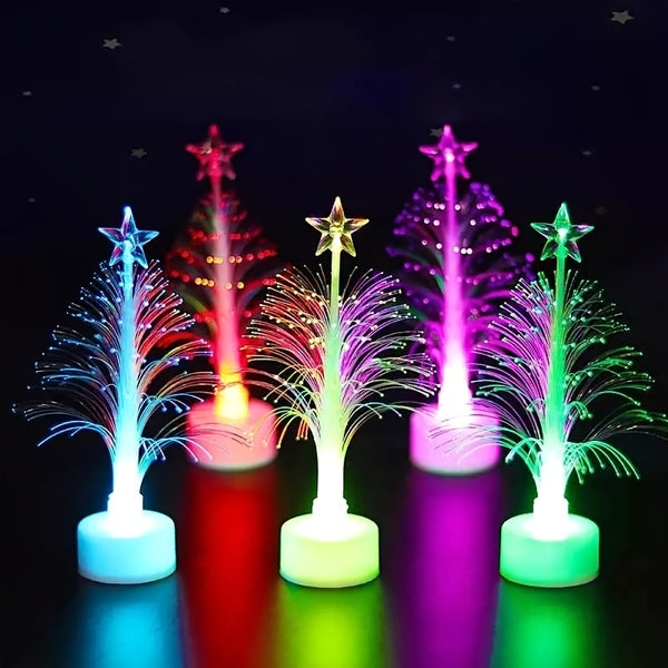 1pc Muti-Colour Desk Glowing LED Christmas Tree LED Light, Glowing Lights For Mini Colors With Top Star Light Christmas Xmas Holiday Decoration