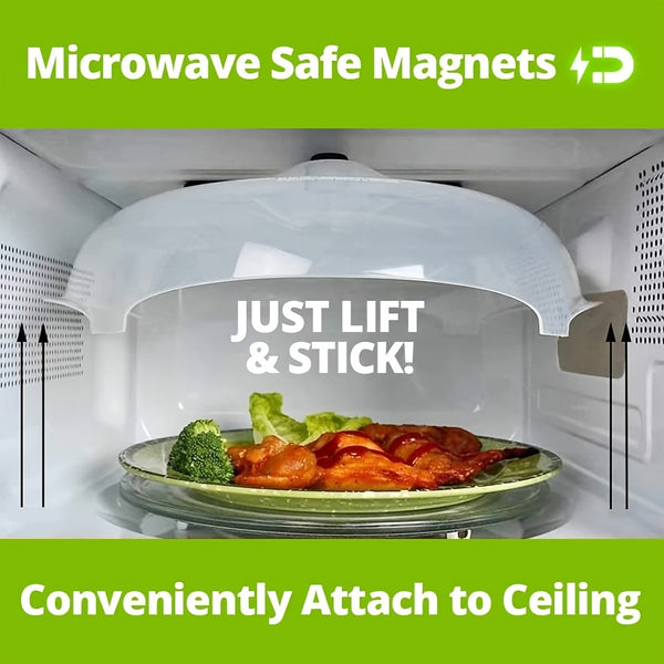 1pc Magnetic Microwave Cover For Food Microwave Splatter Cover 11 12 Clear Microwave Plate Cover Dish Covers For Microwave Oven Cooking Anti-Splatter Guard Lid With Steam Vents BPA Free Large