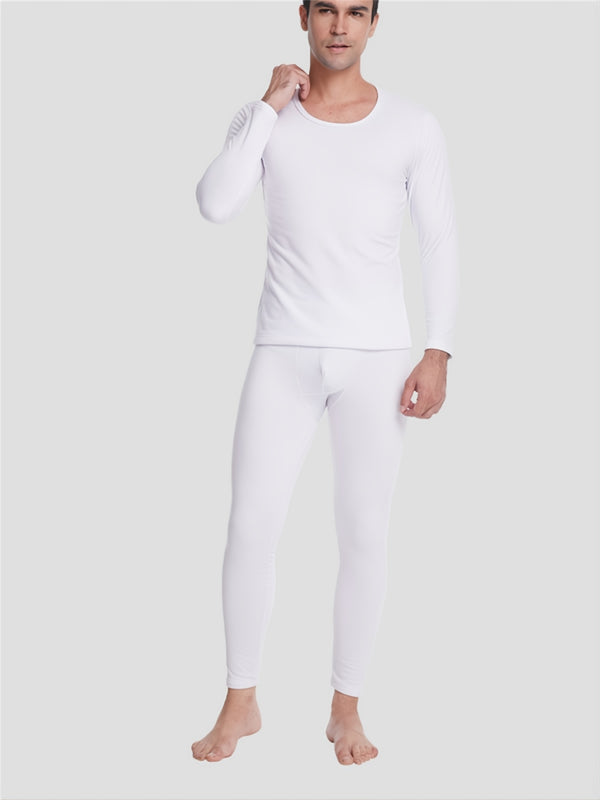 Men's Top Bottom Set Long Johns Thermal Underwear , With Base Layer Fleece Lined